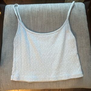 Brandy Melville Blue Floral Skylar Tank Top